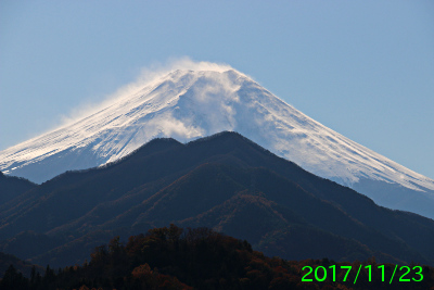 2017年11月23日の富士山写真