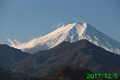 2017年12月5日の富士山写真