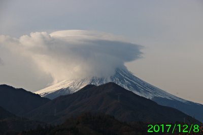 2017年12月8日の富士山写真