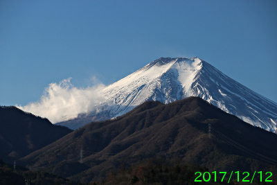 2017年12月12日の富士山写真