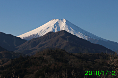 2018年1月12日の富士山写真