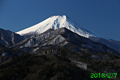 2018年2月7日の富士山写真