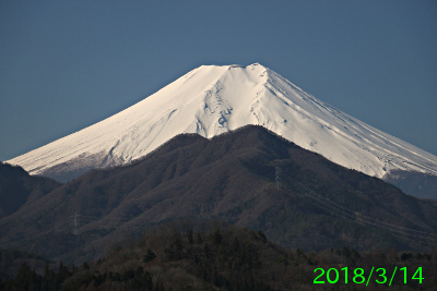 2018年3月14日の富士山写真