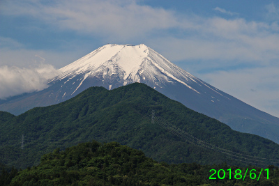 2018年6月1日の富士山写真