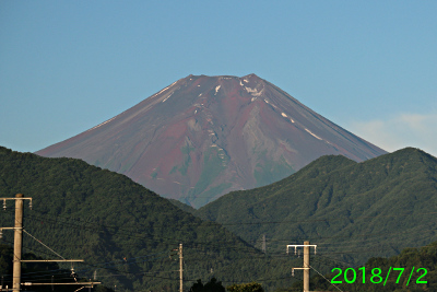 2018年7月2日の富士山写真