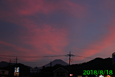 2018年8月18日の富士山写真