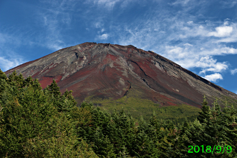 2018年9月9日の富士山写真