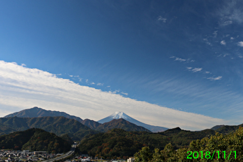 2018年11月1日の富士山写真