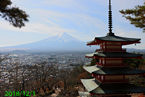 2018年12月1日の富士山写真