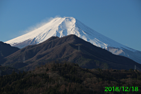 2018年12月18日の富士山写真