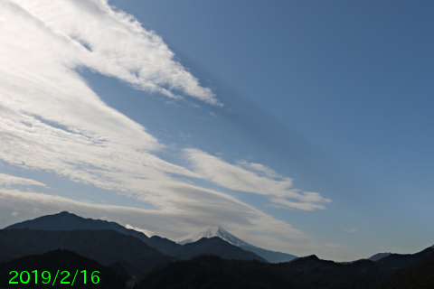 2019年2月16日の富士山