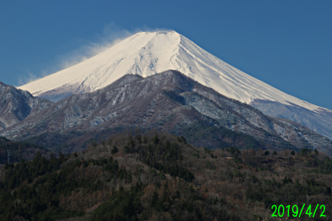 2019年4月2日の富士山