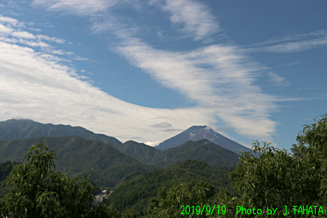 2019年9月19日の富士山写真